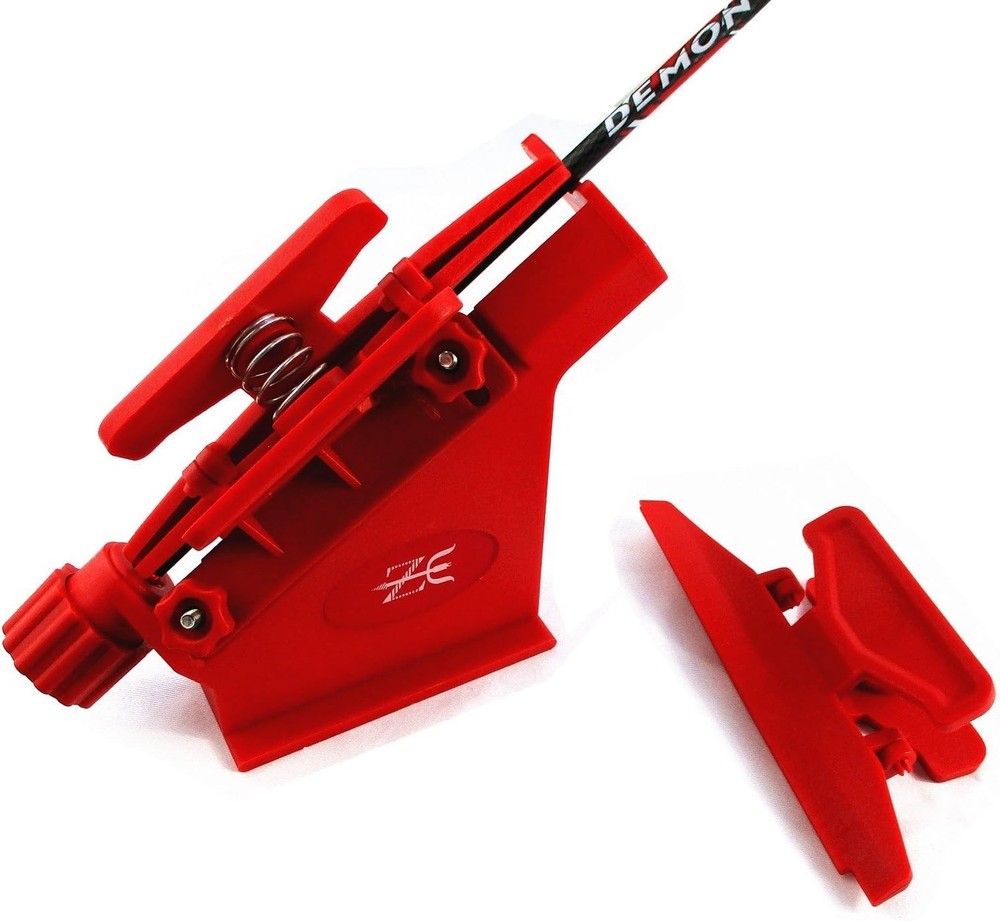 Adjustable Fletching Jig for Precision Arrow Customization - Red