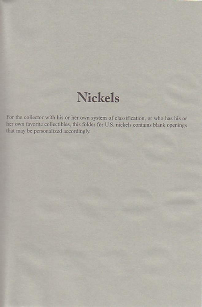 H E HARRIS 2682 Coin Folder NICKEL 5 Cents Plain No Dates Book