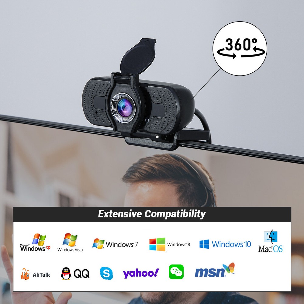 USB Webcams 1080P Full HD Web Camera for PC Desktop & Laptop with Microphone US