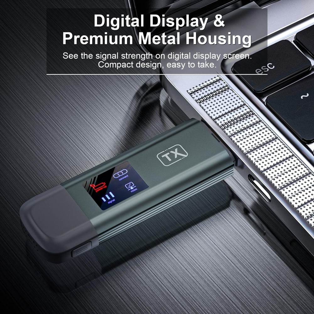 Wireless HDMI Transmitter and Receiver, Wireless HDMI Extender 4K Supported, ...