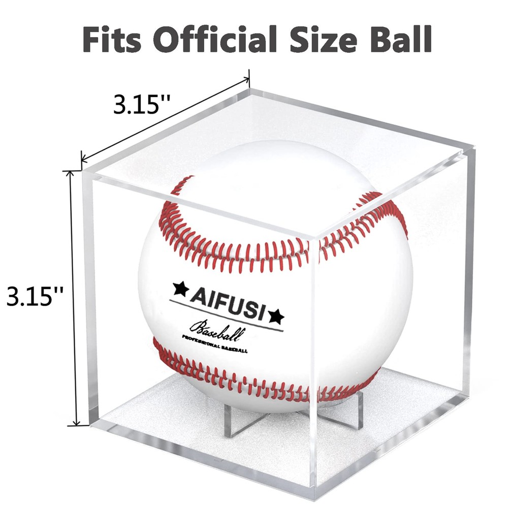 Baseball Display Case, UV Protected Acrylic Cube Holder 1pack, Clear