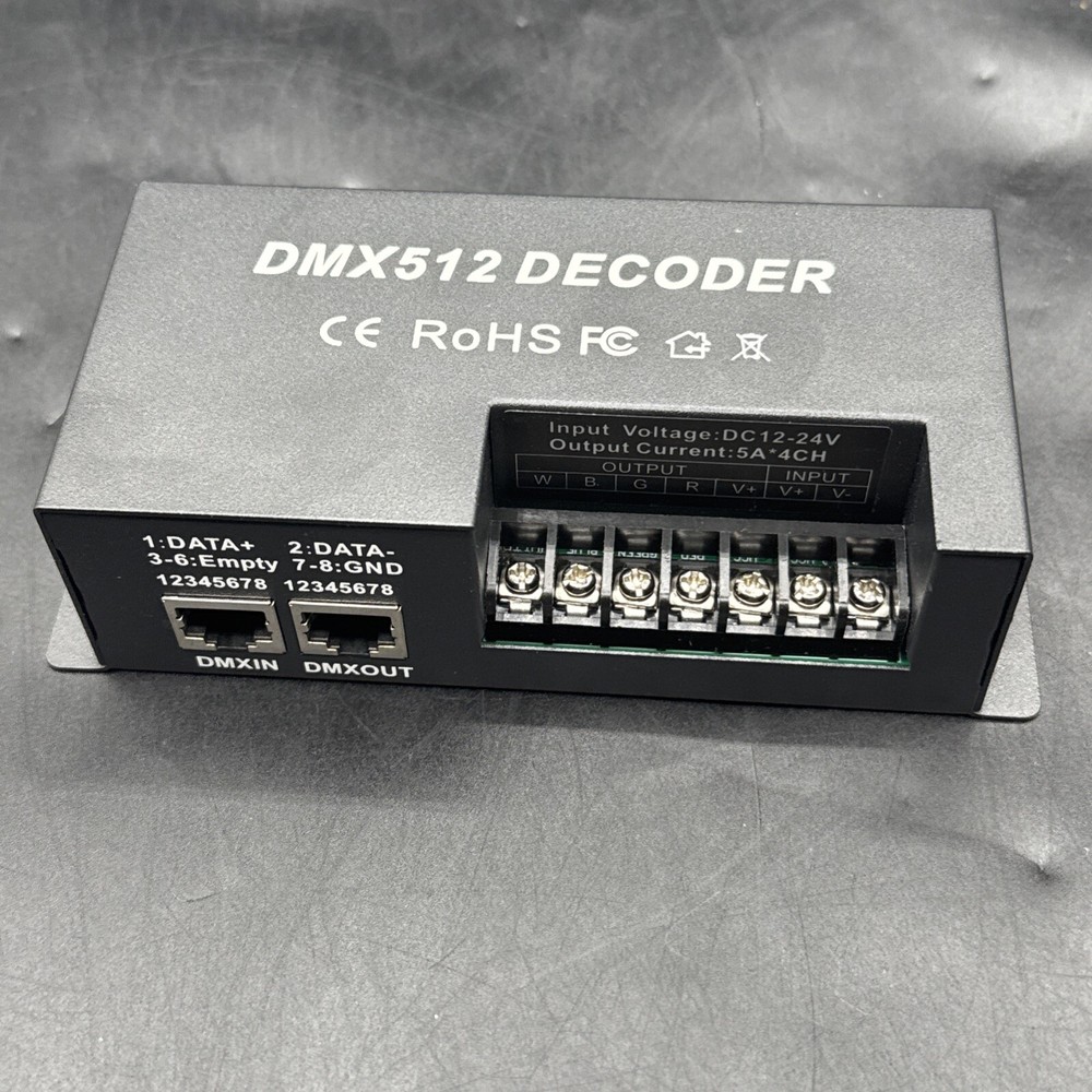 4 Channel DMX Decoder RGBW PWM DMX512 Dimmer Driver LED Strip Light Controller