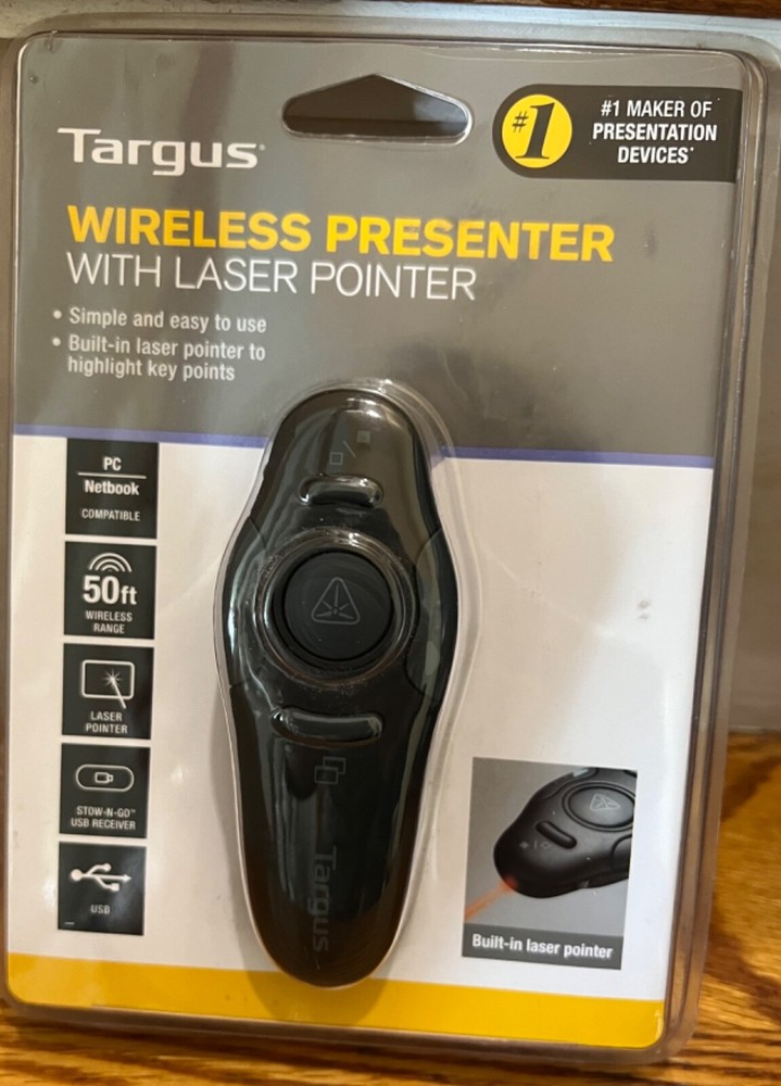 Targus Wireless USB Presenter with Laser Pointer AMP16US 50FT Range New