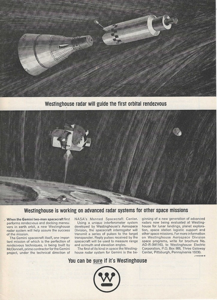 1964 Westinghouse Print Ad ~ Advanced Radar Systems for Space ~ Space Race