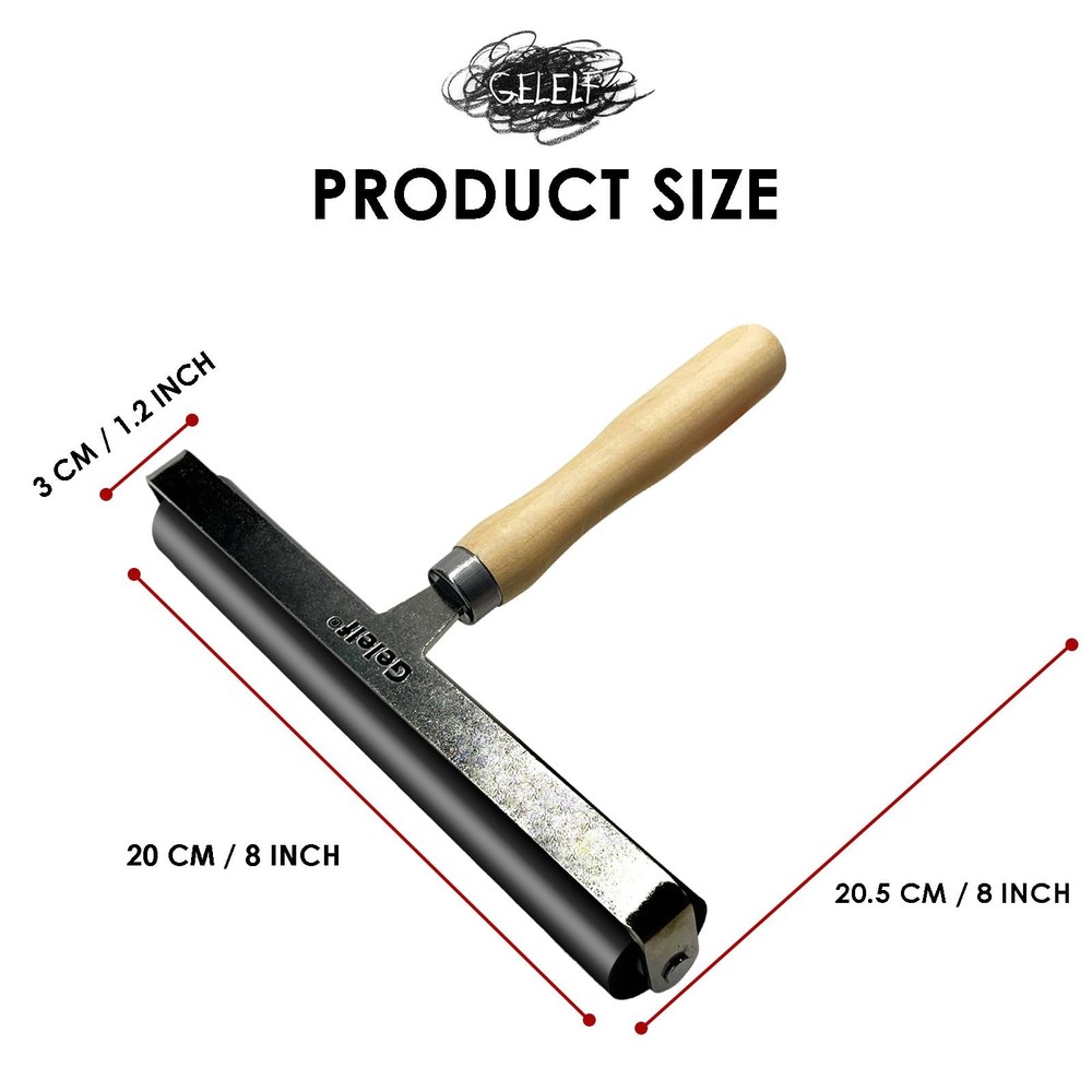 Smooth Peeling Brayer Roller - Wood Hand Roller Rollers Ink Roller Tape Rolle