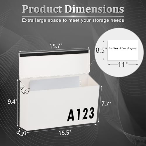 Wall-Mount Mailbox Large Mailbox for Post Rust-Proof Galvanized Steel White