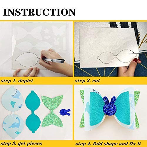Reusable Large Size Bows Making Template, Add Two A4 Size Faux Leather Sheets