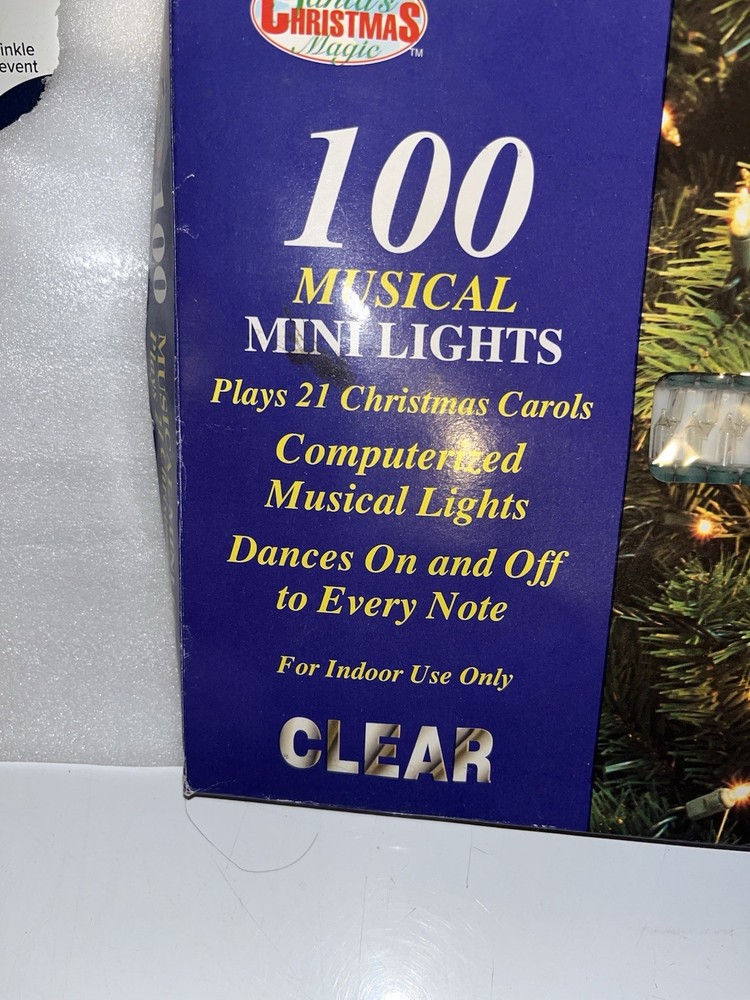 NOS 100 Clear Computerized Musical Christmas Magic Mini Lights
