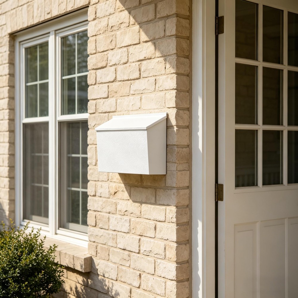 KYODOLED Wall-Mount Mailbox, Large Capacity Mail Box, Galvanized Steel White