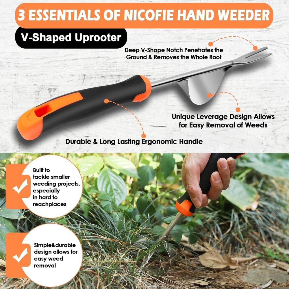 2026 Hand Tool, Rubber Handle Manual Puller Tool, Uprooting Weeding Tools, Cr...