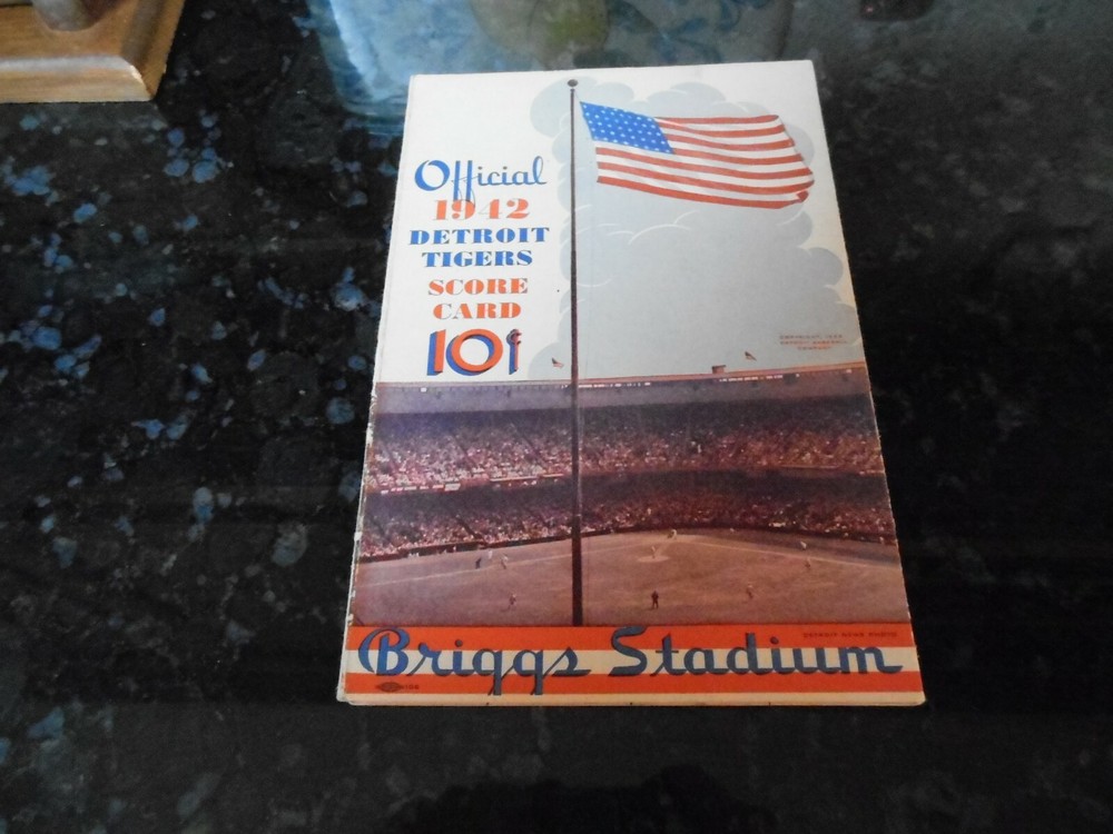1942 Detroit Tigers vs  Washington Senators Scorecard (Scored)