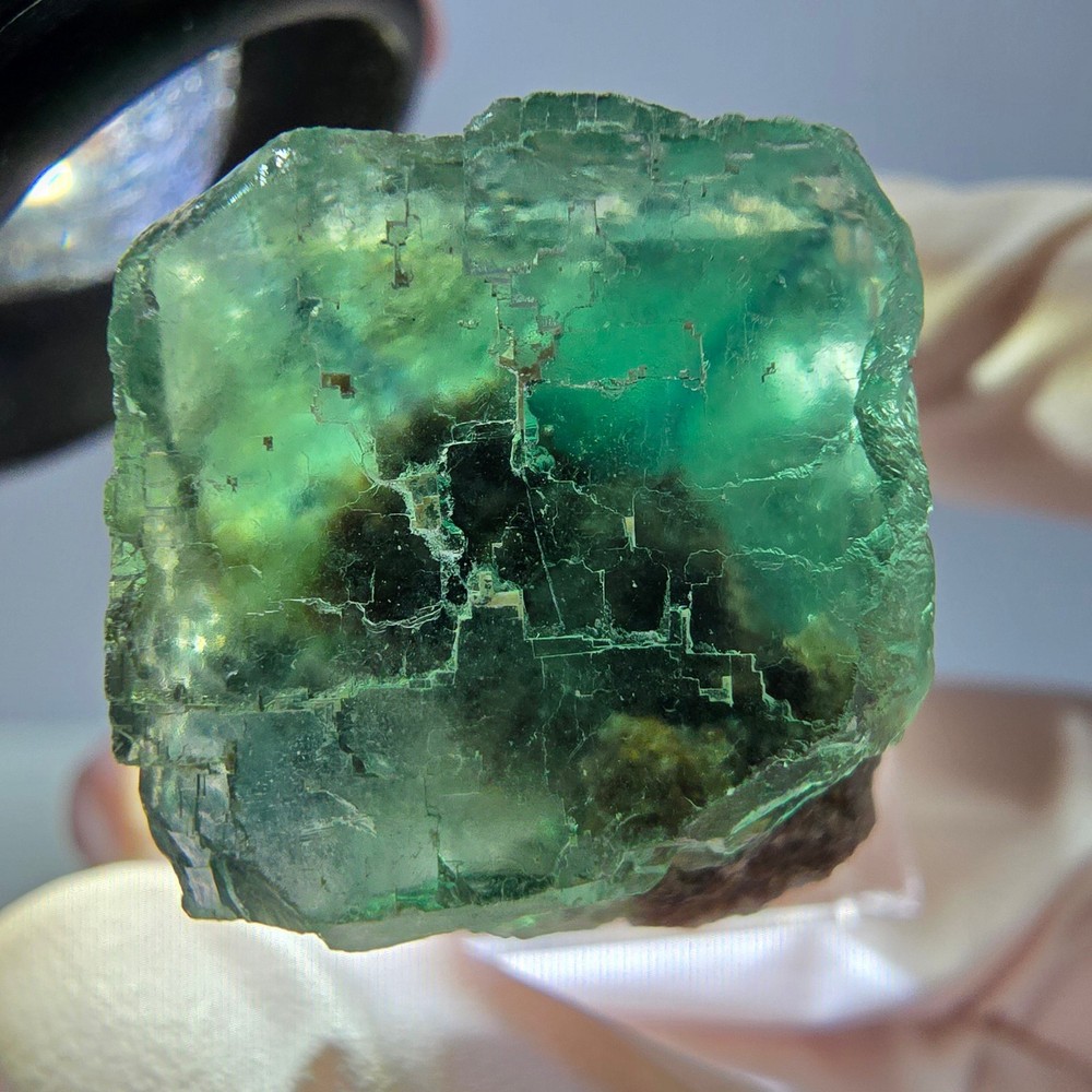 Phantom Fluorite Cube Specimen, parquetted green Okorusu, Namibia 27*20*19mm