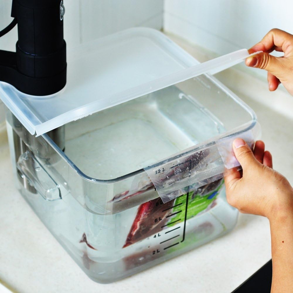 Sous Vide Container 12 Quart Collapsible Hinged Lid for Anova Cooker New