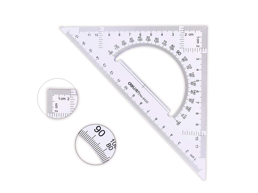 2 PCS Large Triangle Ruler Square Set Protractor Drafting Measuring Tool