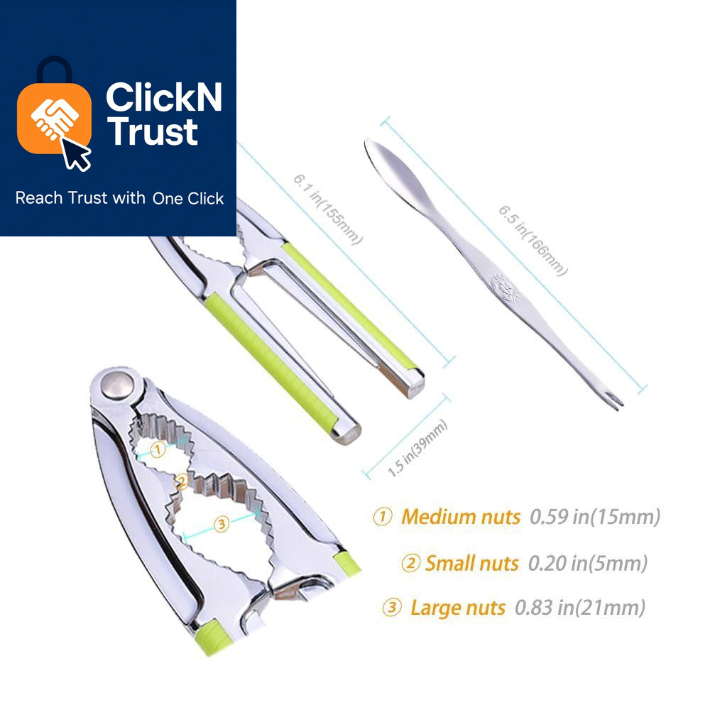 Nut Cracker, Nutcracker, Seafood Tools, Walnut Cracker for 3 Piece Set, Green