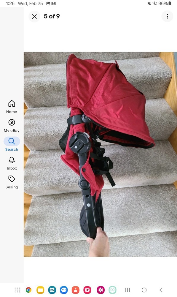 Baby Jogger City Select Stroller Second Seat DARK RED + black Frame GUC!