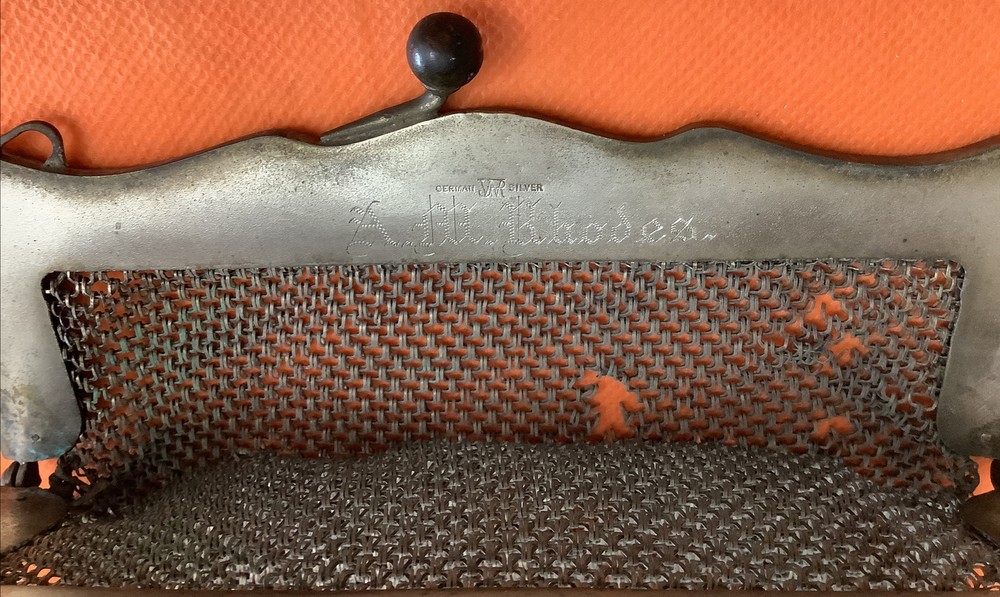 Antique German Silver Mesh Purse D1