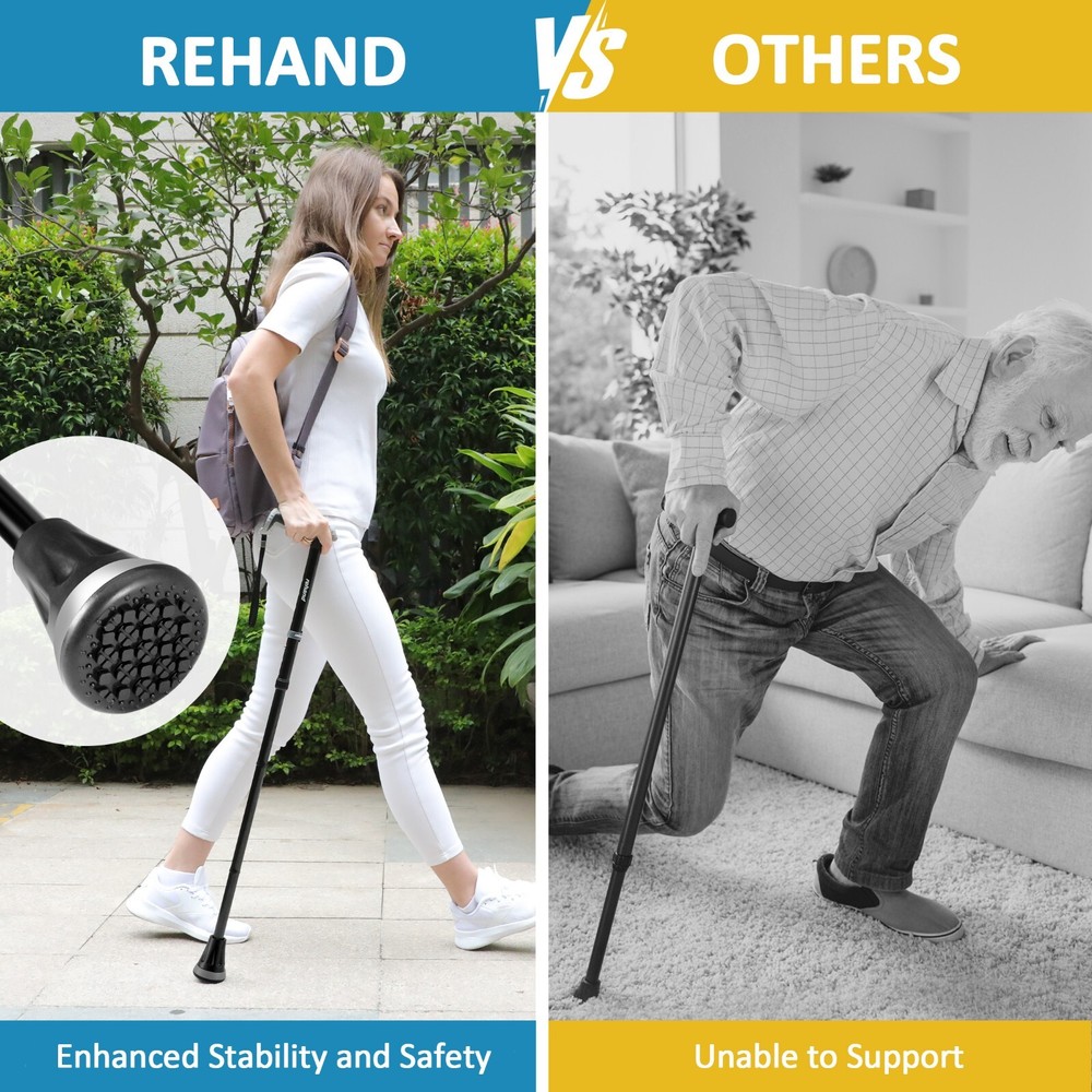 Adjustable Foldable Walking Cane for Seniors - Lightweight Heavy Duty Canes
