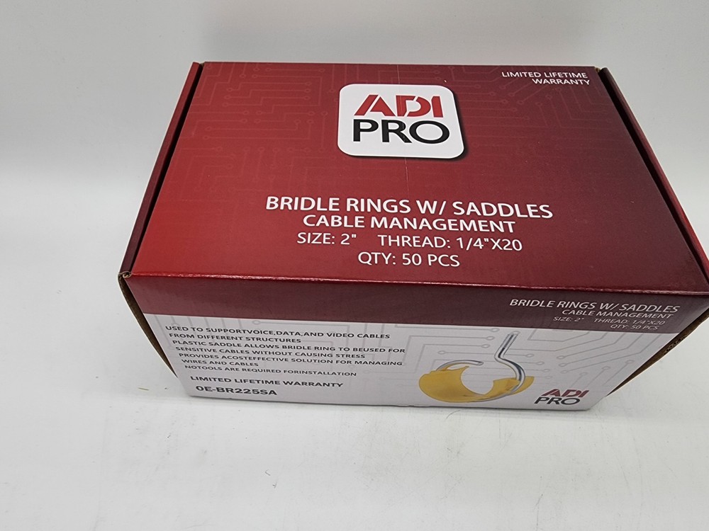 2" Bridle Ring w/ Saddle 1/4-20 Thread 50 Pack ADI PRO Cable Support