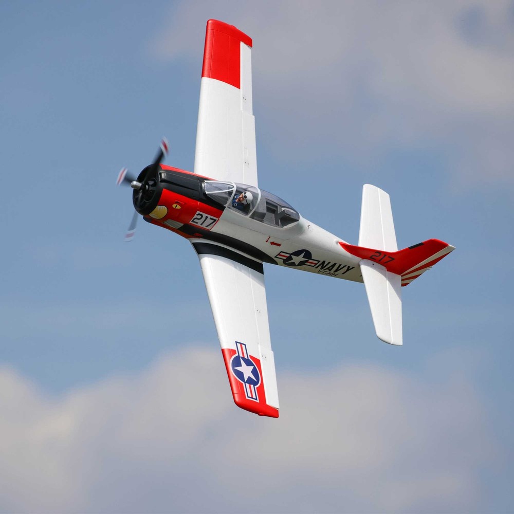 E-flite RC Airplane T-28 Trojan 1.2m BNF Basic with Smart EFL18350