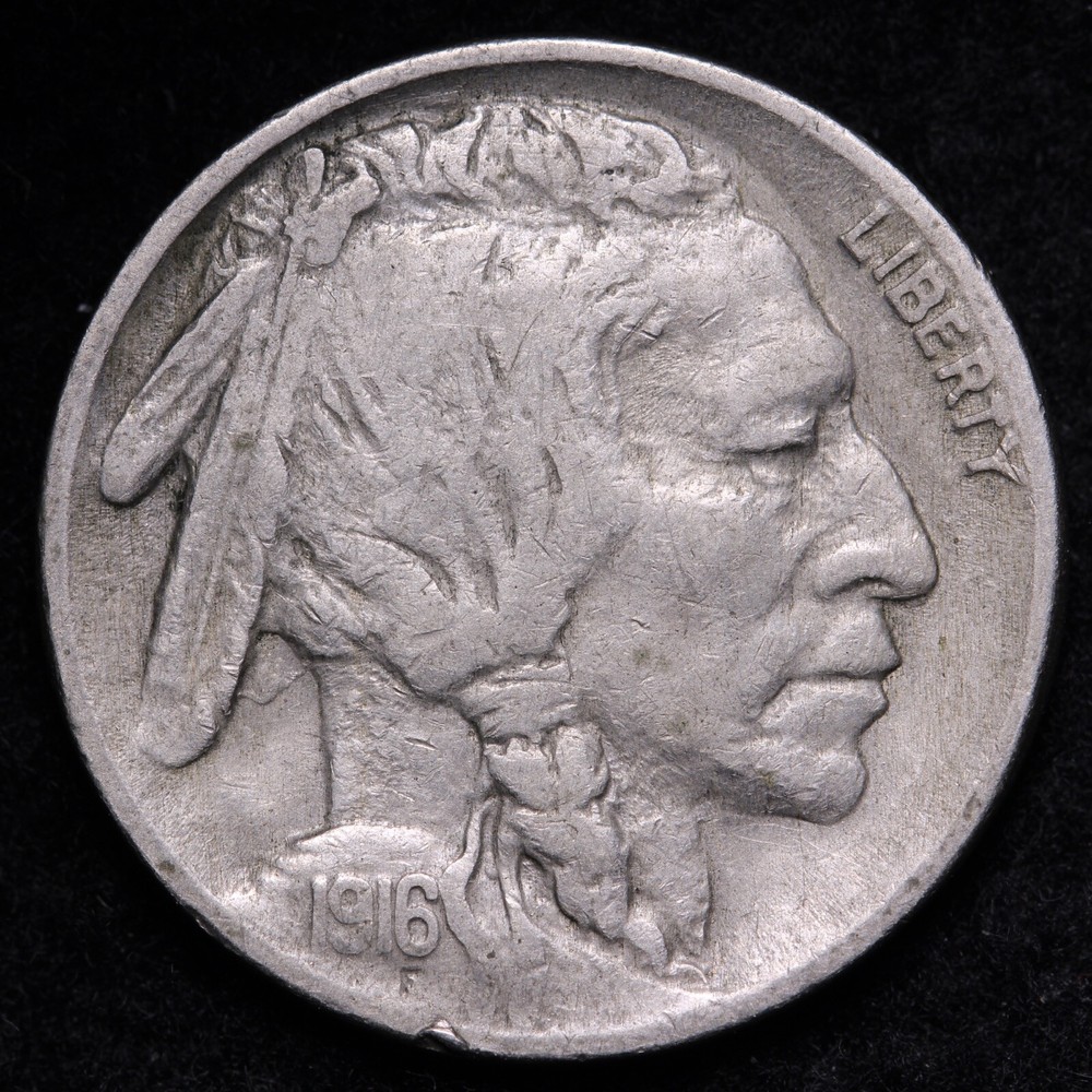 1916 2 1/2 Feather Error Buffalo Nickel CHOICE VF E539 KAG