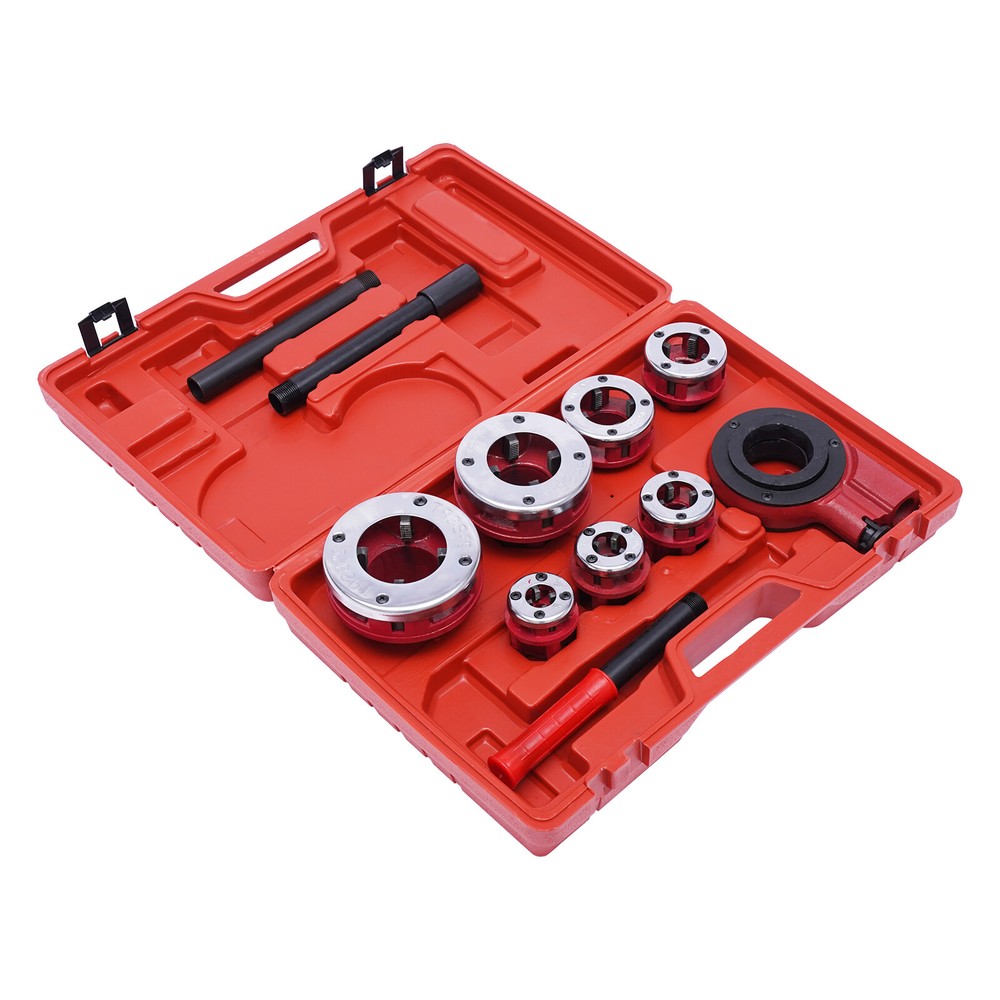 7 Size Pipe Threader Kit Pipe Thread Cutter Tap Bar Head Pipe Die Threading Sets