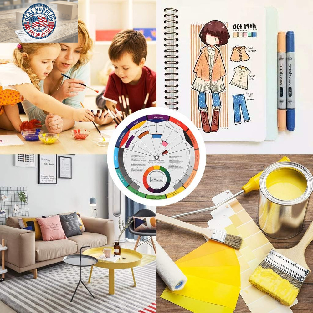 Creative Color Wheel, Paint Mixing Learning Guide, Art Class Teaching Tool for M