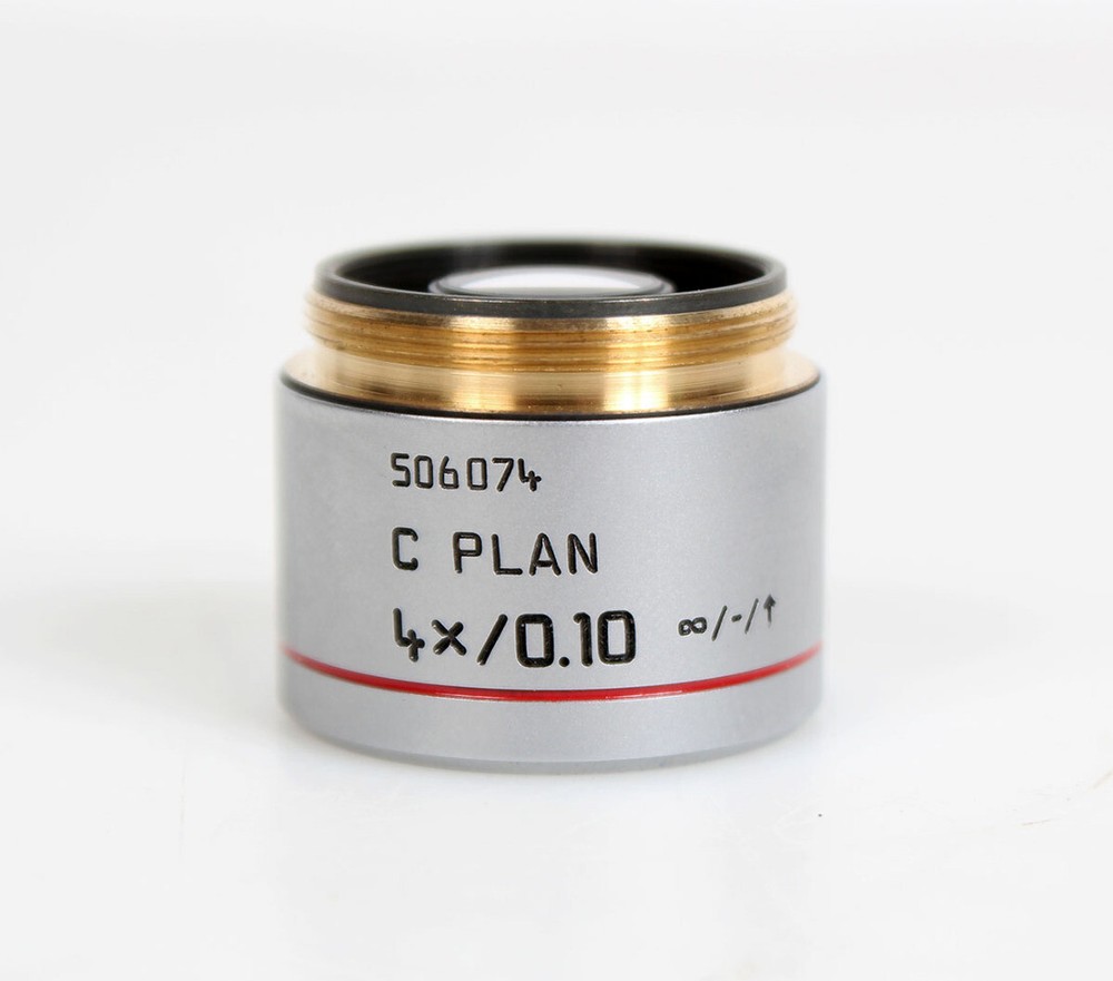 Leica C-PLAN 4X/0.10 Microscope Objective, ∞/-/↑, M25 - 506074