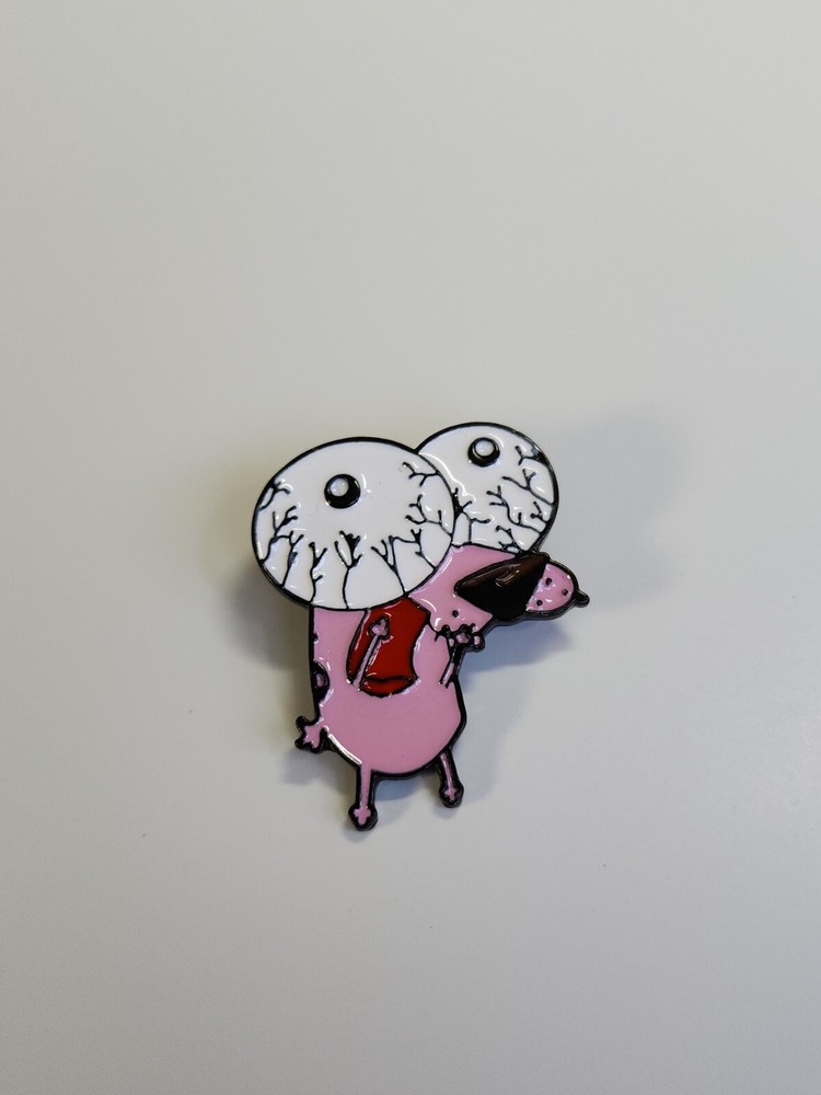 Courage Eye Bulging Lapel Pin Courage The Cowardly Dog Cartoon Character