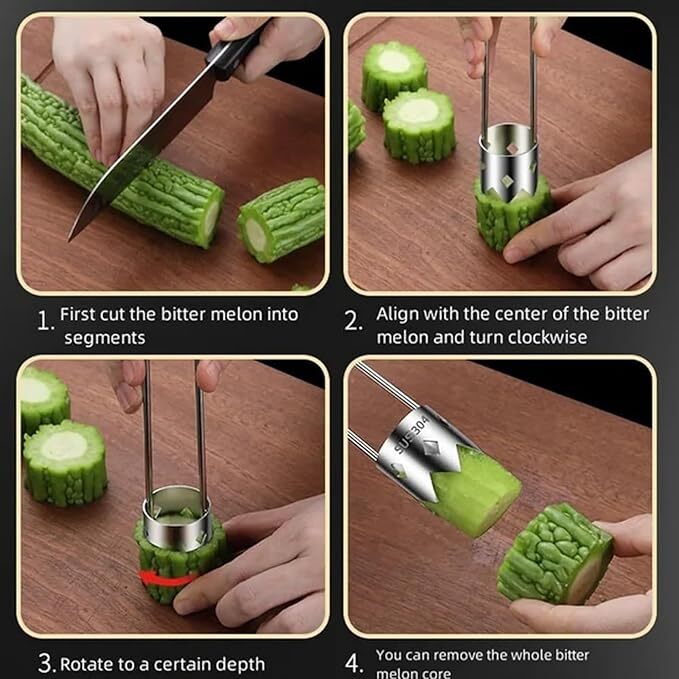 Fruit Corer Tool, Fruit and Vegetable Corer Tool, Stainless Steel Pepper Corer