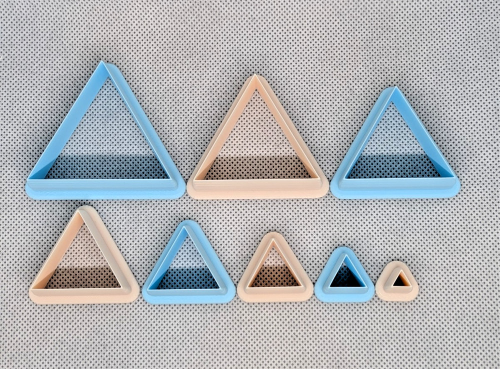 Triangle Clay Cutter Shape Set ~ Polymer Crafting Tool ~ Stackable Outline