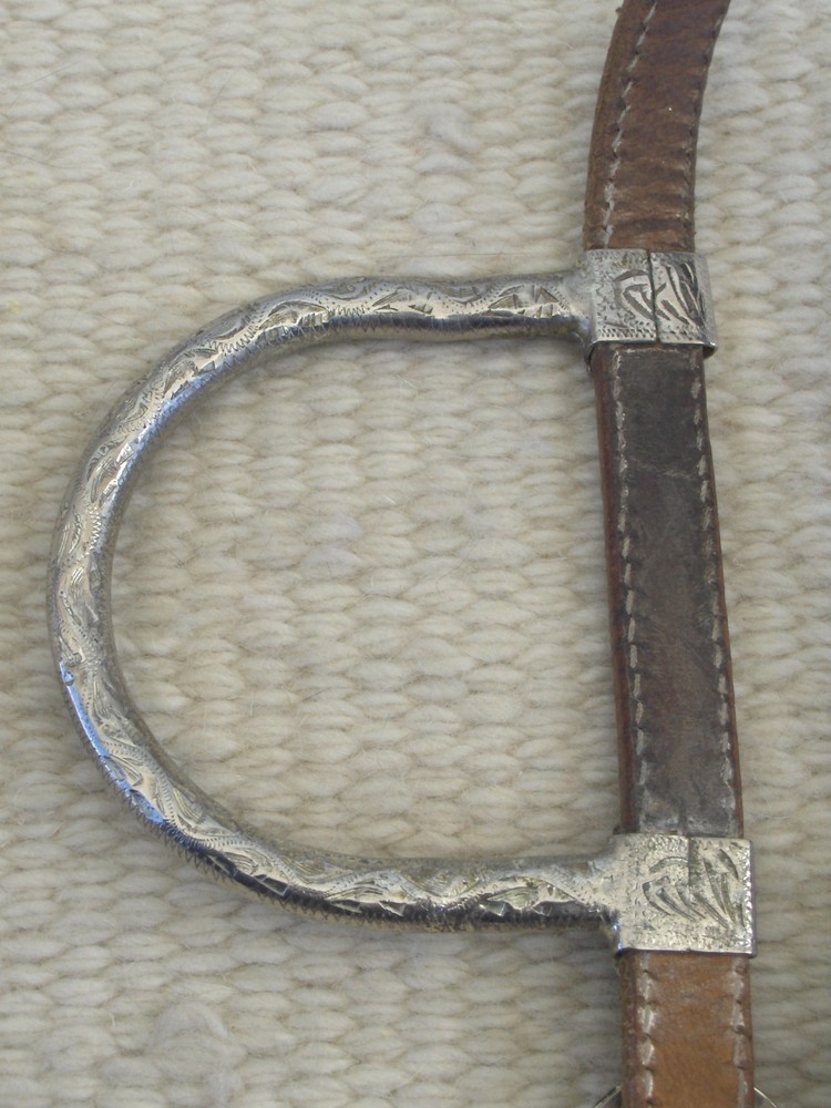 WESTERN TOOLED LEATHER Headstall/Bridle with SILVER