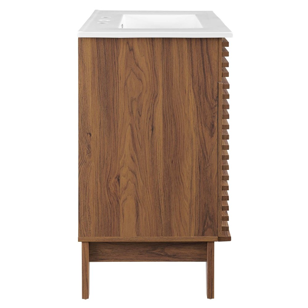 Modway Render 30" Bathroom Vanity With Sink in Walnut White