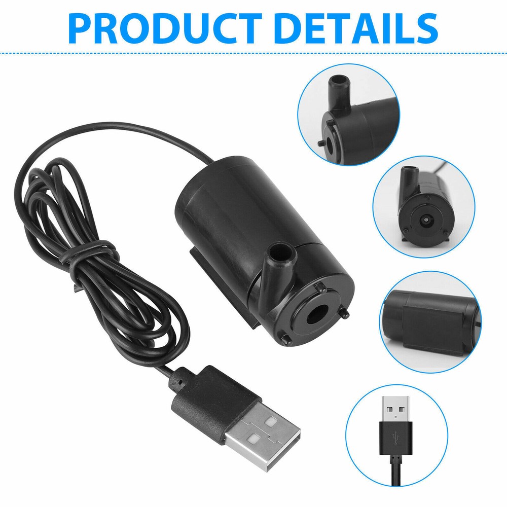 2Pcs Micro Mini 12V DC Quiet Brushless Motor Submersible Water Pump 1M Cable