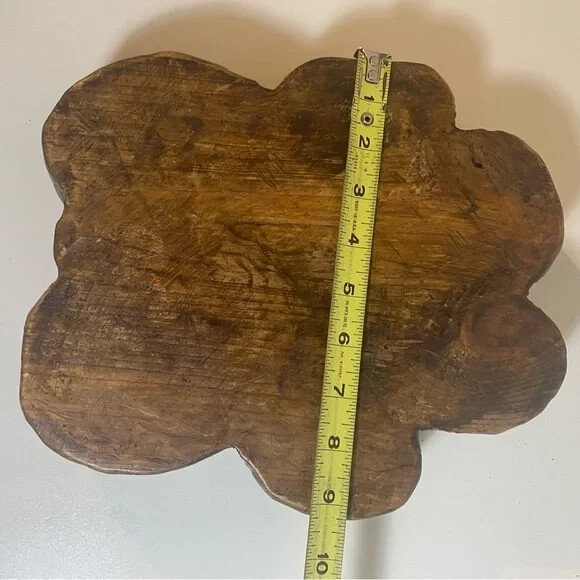 Rustic Craved Wood Paw Print Bowl 11” Length 9” Width 2” Depth