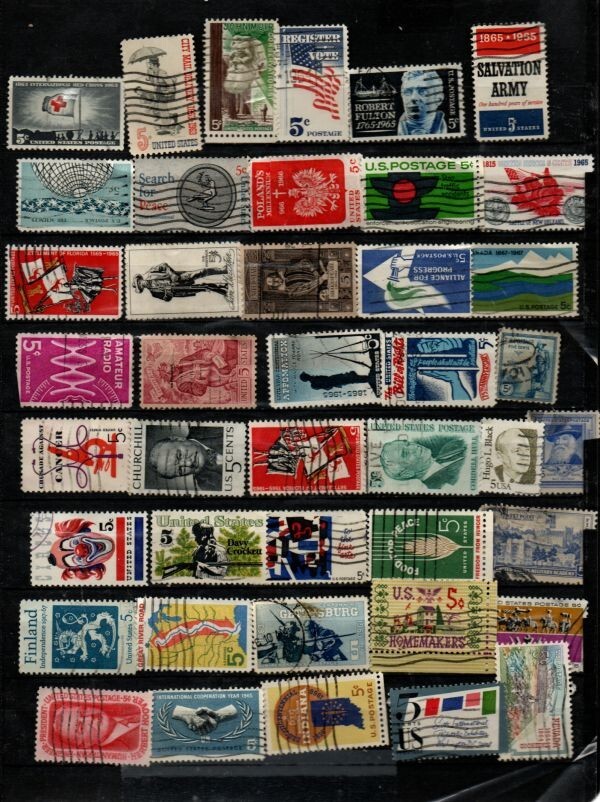 Assorted  US .05 cent 42 Cancelled Postage sTamps (14-941)