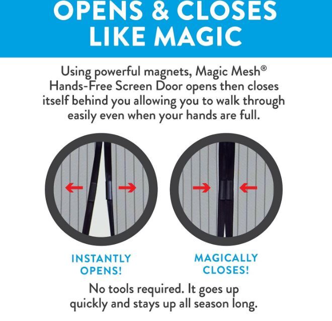 Magic Mesh Hands-Free Screen Door