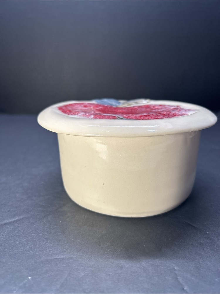 Studio Art Pottery Butter Bell Apple Signed
