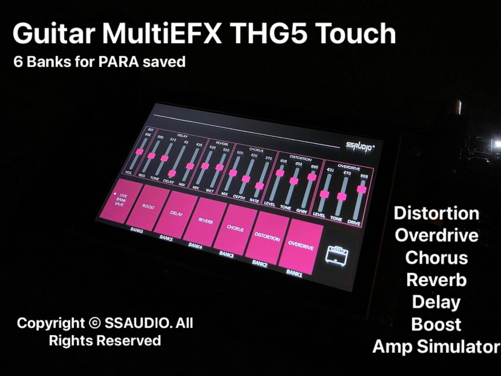 Guitar Multi Effect Touch Control Overdrive Distortion Chorus Reverb Delay Boost