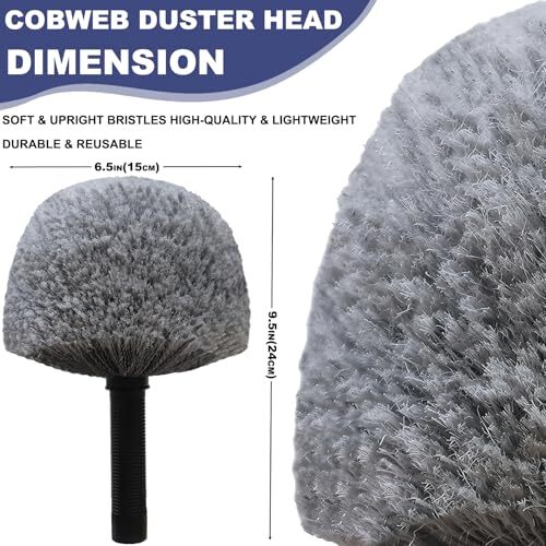 Cobweb Duster Head Brush - High Efficiency Twist-On Spider Web Brush for