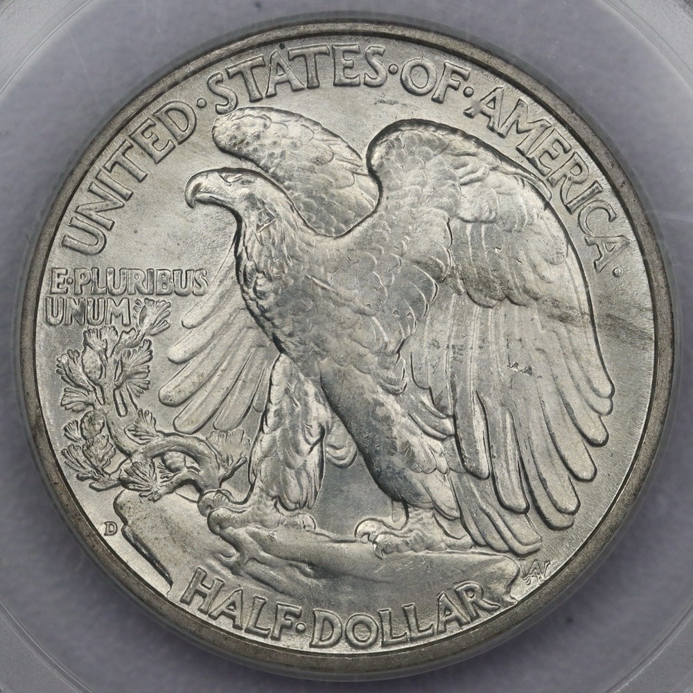 1942-D 50c Walking Liberty Half Dollar - PCGS MS 64 OGH