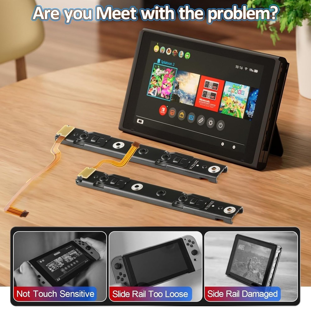 Left and Right Slide Rail for Nintendo Switch Console Slide Rail Bar Replacement