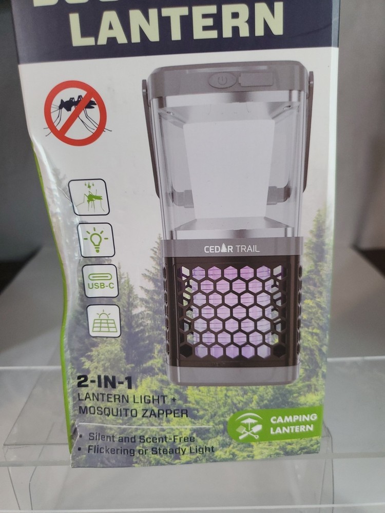 Bug, Insect Mosquito Zapper & Lantern Solar Powered, Camping, Pool, Outdoors NIB