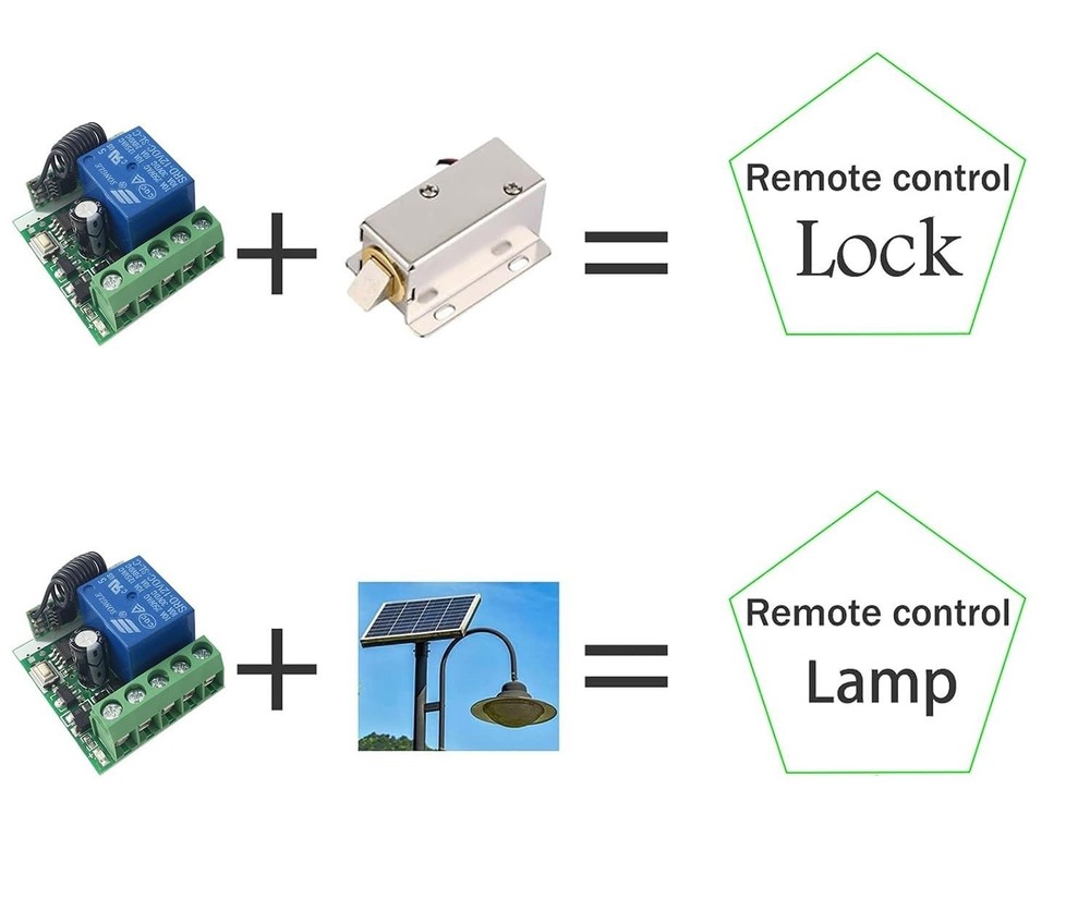 433MHz RF Wireless Light Switch Relay 12V Transmitter Receiver