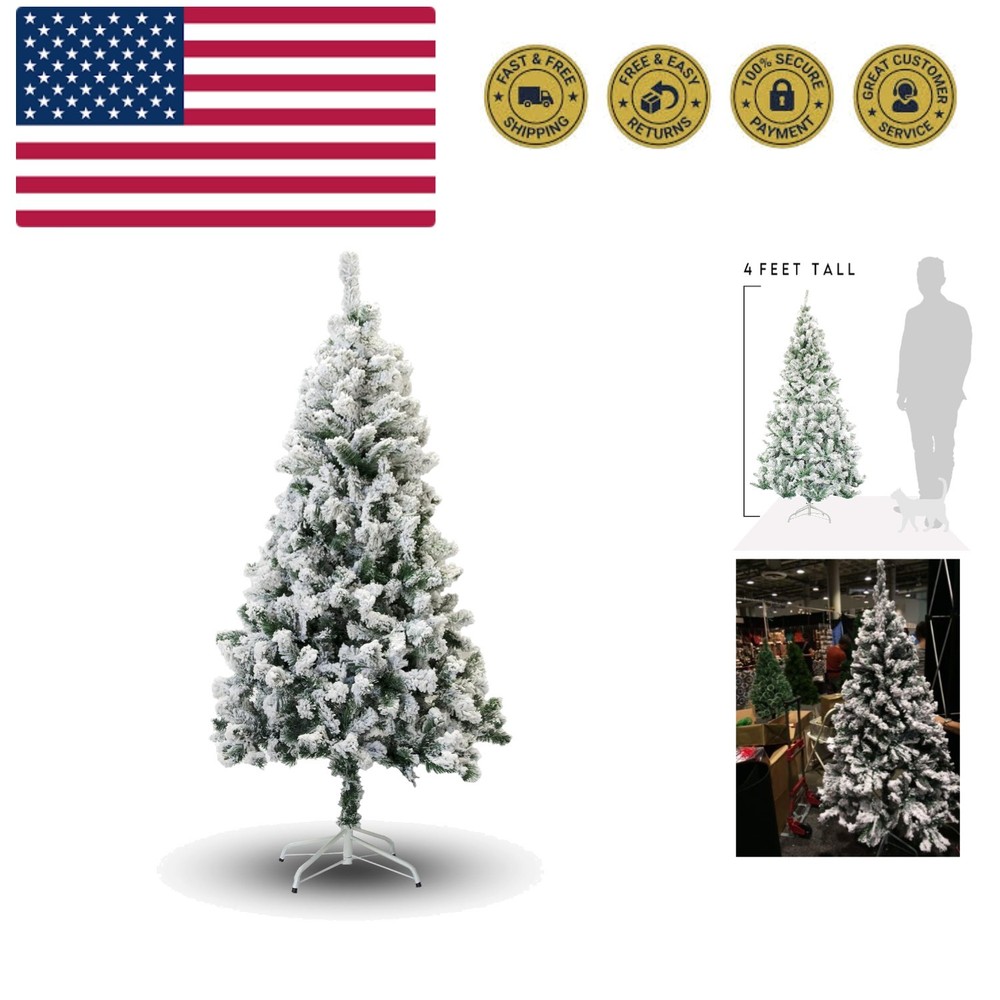 Christmas Tree, 4-Feet, Flocked Snow