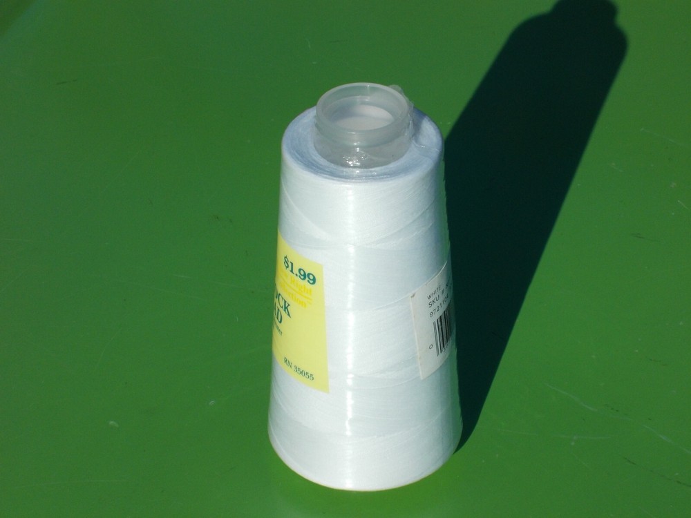 OVERLOCK THREAD SPOOL 100% SPUN POLYESTER 3000 YDS PRICED SEW RIGHT WHITE
