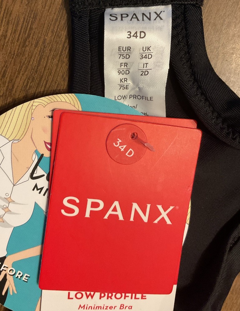 SPANX Low Profile Minimizer Unlined Full Coverage 30035R Black 34D NWT