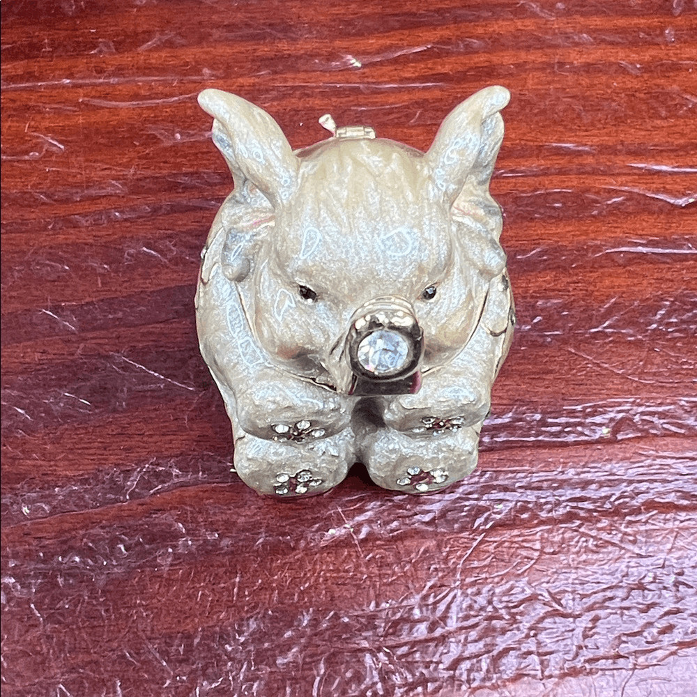 Enamel Elephant Trinket Box