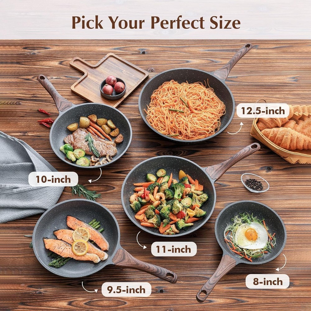 Durable 9.5-Inch Nonstick Omelette Pan with Induction Compatibility & Easy Clean