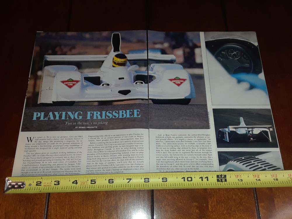 1983 FRISSBEE GR3 CAN AM RACE CAR ORIGINAL ARTICLE